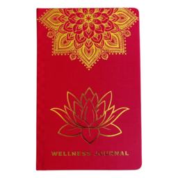Rood Wellness Journal - 120 pagina's - Gouden Mandala en Lotus