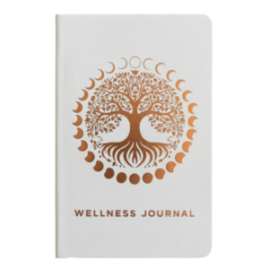 Witte Wellness Journal - 120 pagina's - Roze Gouden Levensboom