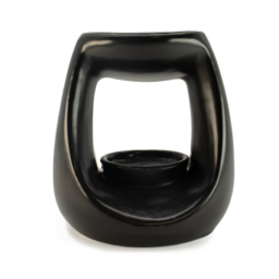 Ceramic Zen Oil Burner - Large Oval Pebble - Matt Black Keramische Zen Geurbranders - Grote Ovalen Steentje - Mat Zwart