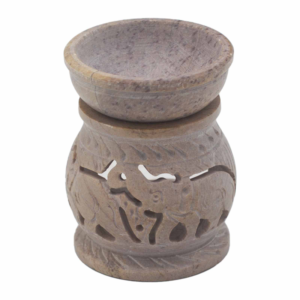 Kleine Zeepsteen Oliebrander 8cm - Olifant
