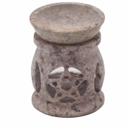 Kleine Zeepsteen Oliebrander 8cm - Three Moon Pentagon