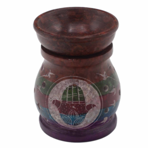 Soapstone Oil Burner 10cm - Hamsa - Vijf Kleuren